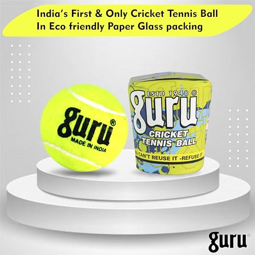 Guru Tennis Cricket Ball, Heavy Weight, (Yellow, Pack of 6) - Image 2