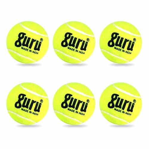 Guru Tennis Cricket Ball, Heavy Weight, (Yellow, Pack of 6) - Image 1