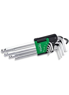 TOPTUL Gaal0916 9Pcs Long Type Ball Point Hex Key Wrench Set 