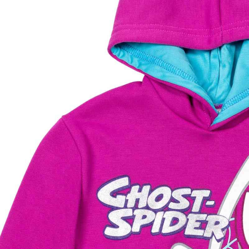 Marvel Spidey and His Amazing Friends Ghost-Spider Little Girls Pullover Hoodie 7-8 - Image 5