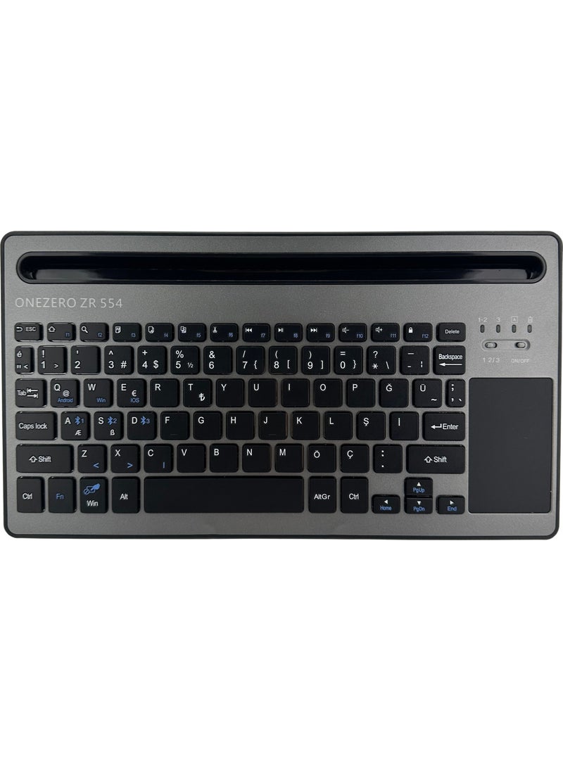CoverZone - Bluetooth Keyboard Compatible with Galaxy Tab S6 Lite Turkish Q Keyboard with Touch Pad 291 x 154 X16 mm (Keyboard Only) - Image 1