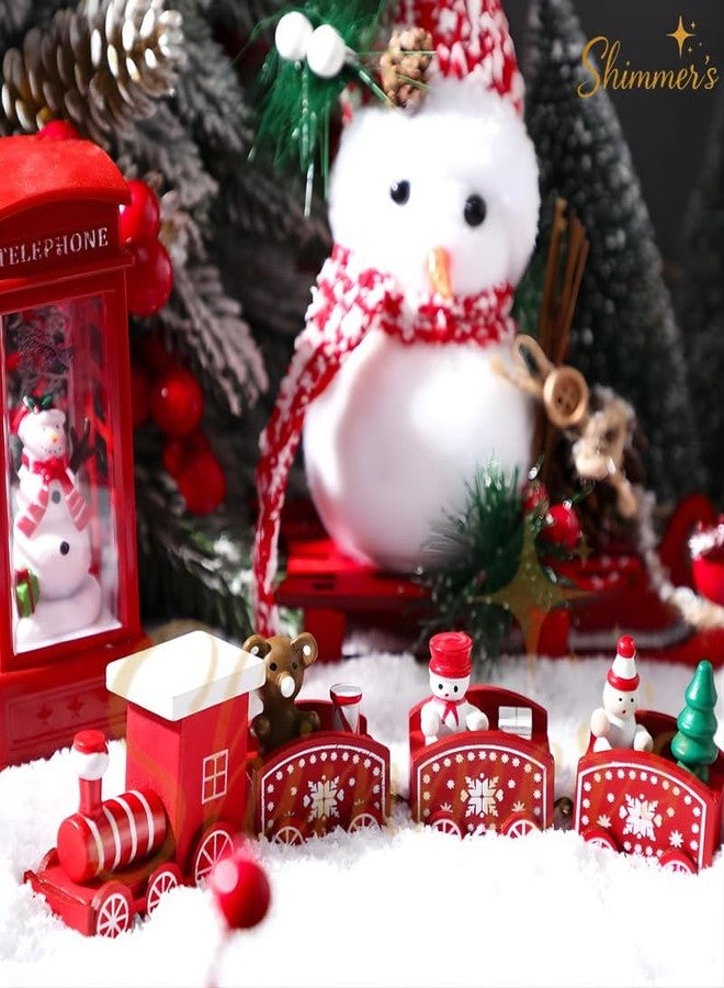 Shimmers Christmas Wooden Train Set with Decorative Accessories, Mini Festive Train Table Decor for Home, Xmas Decoration Item with Santa Theme, Holiday Display Toy for Kids Gift and Party Setup - Image 4