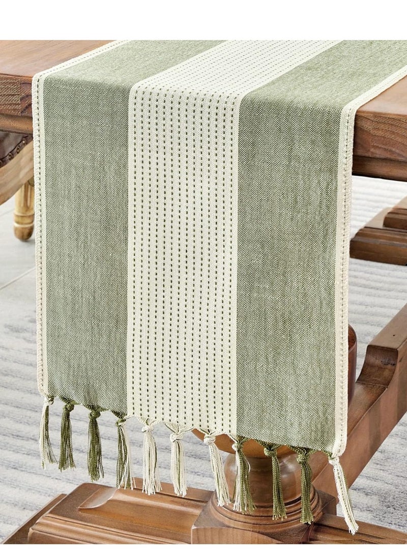 MIXDE Table Cloths Rectangle Table, Cotton Linen Table Cloth Waterproof Tablecloth Wrinkle Free Farmhouse Dining Table Cover, Soft Fabric Table Cloths with Tassels - Image 1