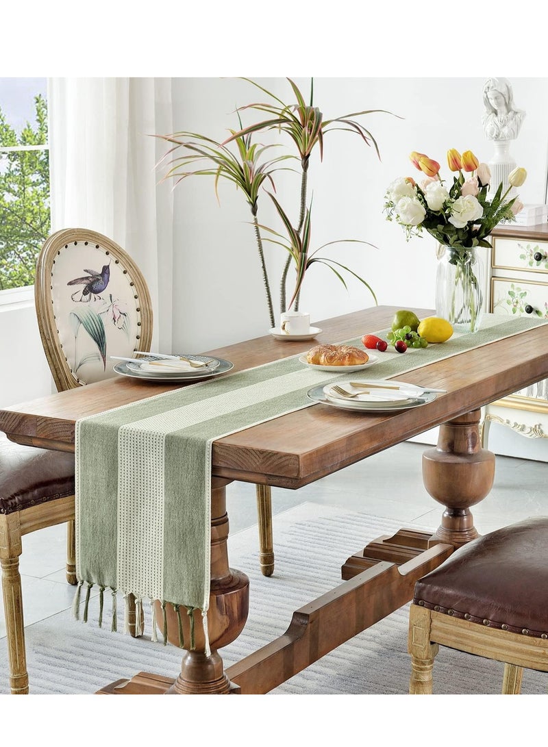 MIXDE Table Cloths Rectangle Table, Cotton Linen Table Cloth Waterproof Tablecloth Wrinkle Free Farmhouse Dining Table Cover, Soft Fabric Table Cloths with Tassels - Image 3