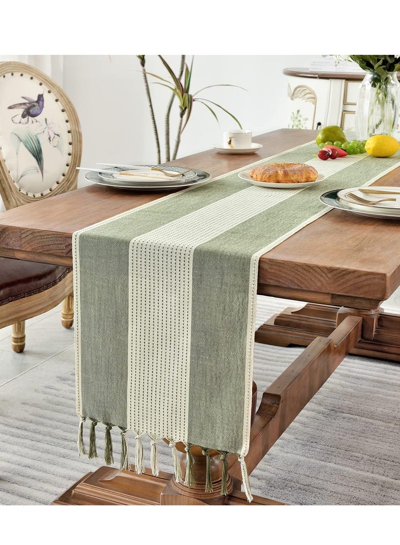 MIXDE Table Cloths Rectangle Table, Cotton Linen Table Cloth Waterproof Tablecloth Wrinkle Free Farmhouse Dining Table Cover, Soft Fabric Table Cloths with Tassels - Image 4