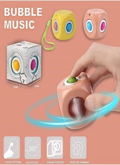 Gyro Stress Anxiety Pressure Relieving gyro Cube , Silicone Bubble Toys,Fidget Hand Toys for Adult & Kids，Sensory puzzles (Aqua Color)  - Image 2