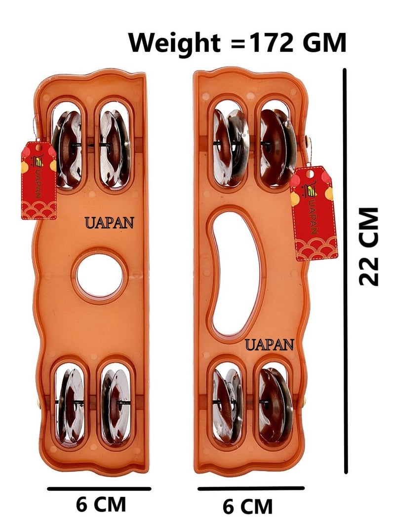 UAPAN Plastic Kartal Musical Instrument I Narad Muni Kartal for Kirtan I Bhajan Musical Instrument I Pair of 1 - Image 2