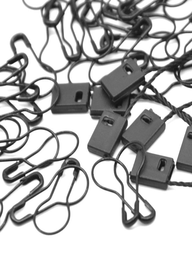 Hocansen 1000Pcs Hang Tag Fastener and 1000Pcs Safety Pins Black Hanging Tag Nylon String Snap Lock Metal Ground Pins for Clothing Tags and Labels (Black/BZ-GS) - Image 5