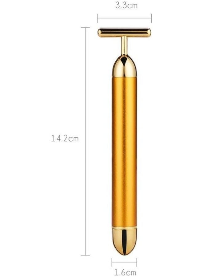 EasyLife Beauty Bar 24k gold pulse facial massager, T-shaped electric facial massager, forehead cheek neck arm eye and nose massager skin care tool - Image 2