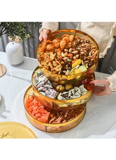 ZCM-HAPPY Three Layer Fruit Plate with Candy and Snack Storage Box Light Luxury Design for High-End Home Decor  - Image 5