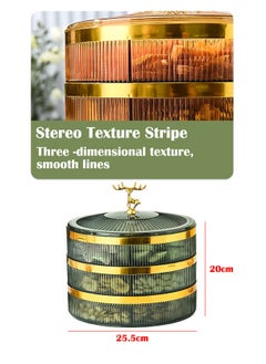 ZCM-HAPPY Three Layer Fruit Plate with Candy and Snack Storage Box Light Luxury Design for High-End Home Decor  - Image 4