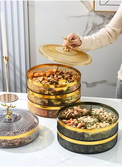 ZCM-HAPPY Three Layer Fruit Plate with Candy and Snack Storage Box Light Luxury Design for High-End Home Decor  - Image 2