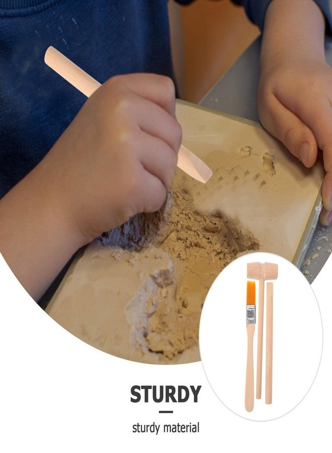 VOSAREA 3 Sets of Dinosaur Digging Tools Kids Play Learning Tools Small Digging Brush Chisel Hammer Toy STEM Science Kits - Image 5