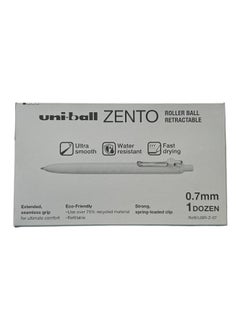 Uniball Uni-ball Zento Rollerball Pen, Fine 0.7mm, Water-Based Blue Ink, Ultra-Smooth with Reduced Friction, (Linen Barrel, Blue Ink, Pack of 12)  - Image 2