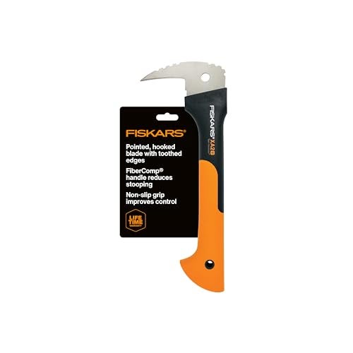 Fiskars 12" Hookaroon - Non-Slip Grip Handle with Pointed, Angled Blade - Landscaping Tool for Rotating, Dragging, Stacking Logs - Black/Orange - Image 1