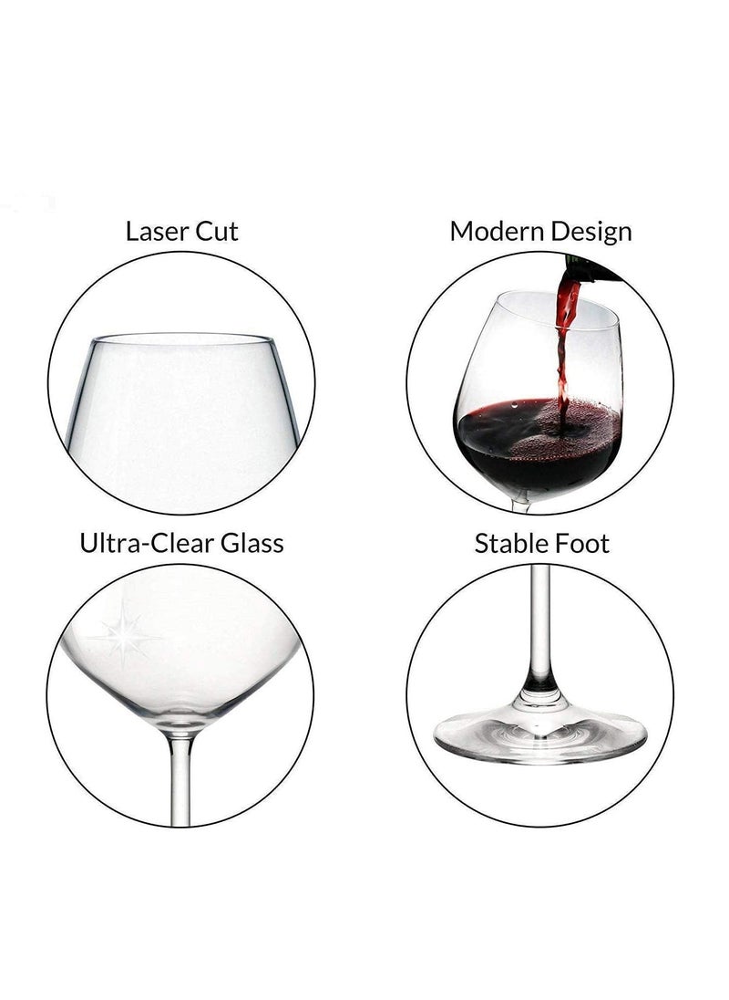 BLISS START BLISS START 450ml Italian Style Glasses Set of 4 Lead Free Shatter Resistant Thin Strong Glasses Elegant Glasses for Home Bar Office  - Image 5