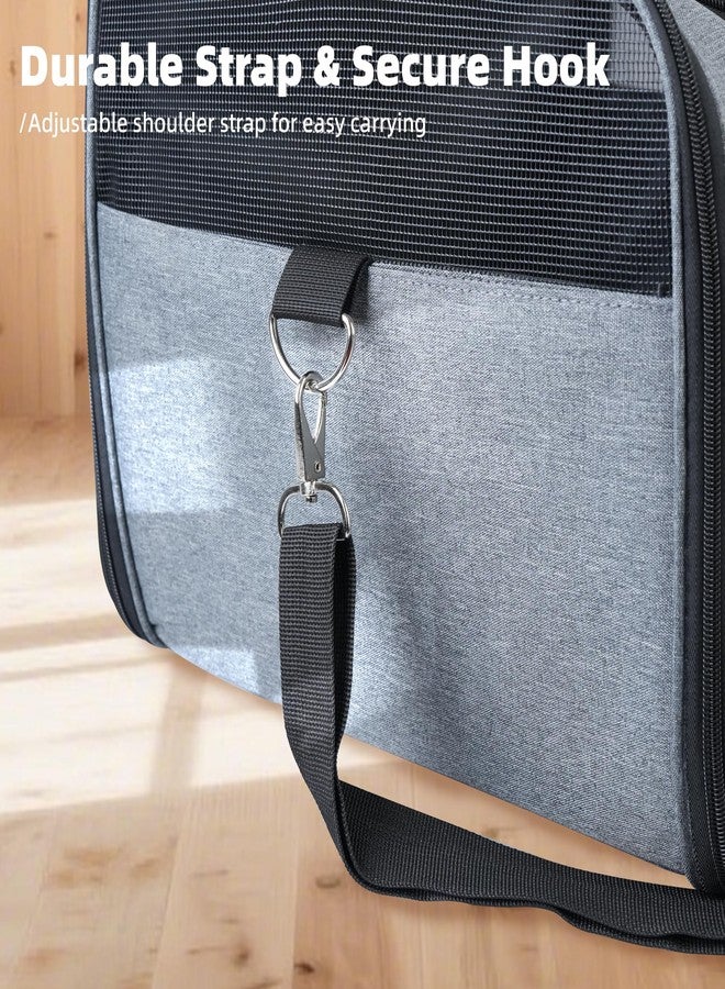 AIWIKIDE Lightweight Waterproof Cat Carrier - Foldable Design w/Full Cover for Security, Includes Collapsible Bowl, Grey - Image 5
