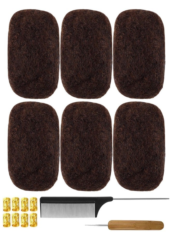 FCHLHFC Afro Kinky Bulk 100% Human Hair 8inch Afro Kinky Curly Bulk Bundles Hair for Making/Repair Locs, Dreadlocks Braiding Hair Extensions（4#,180g/Pack ） - Image 1