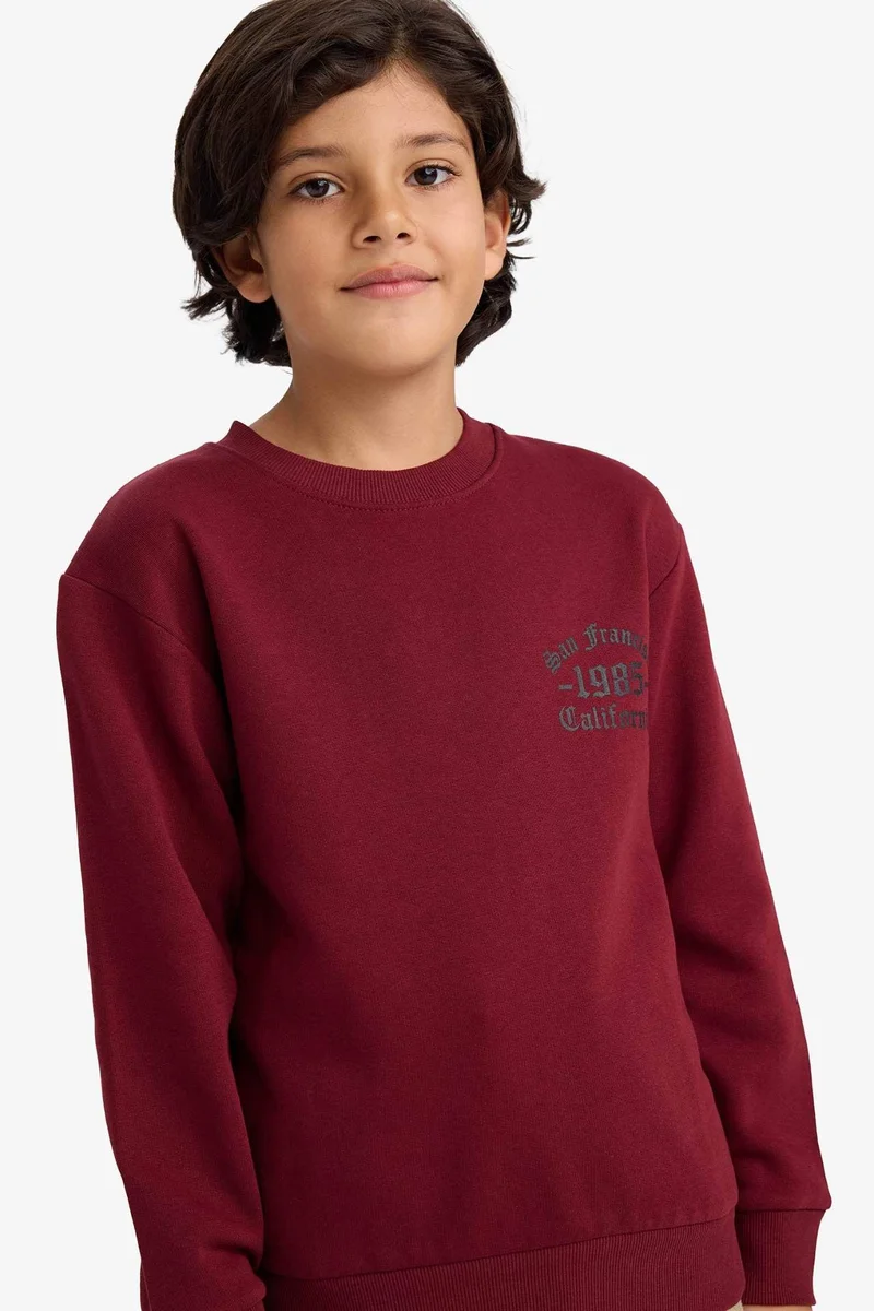 DeFacto Boy Regular Fit Basic Crew Neck Sweatshirt