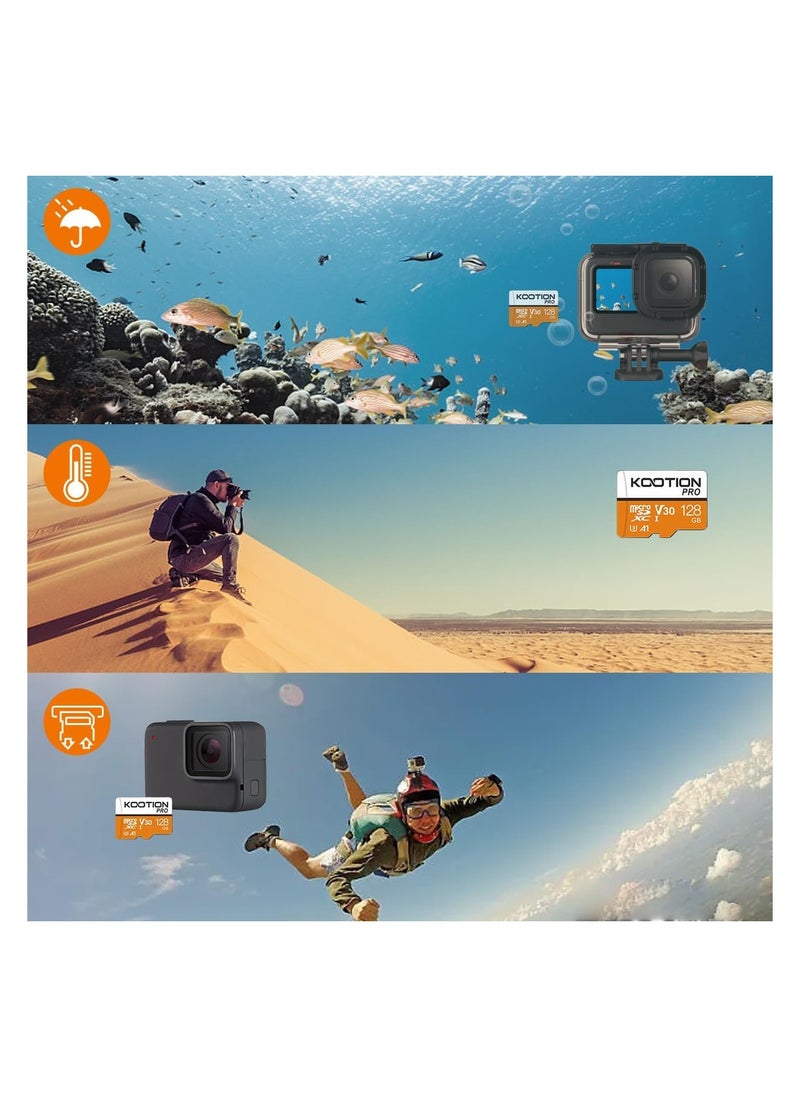Kotion - KOOTION 128GB Micro SDXC UHS-I U3 V30 A1 Memory Card - High Speed TF Card for Phone, Camera - Image 1