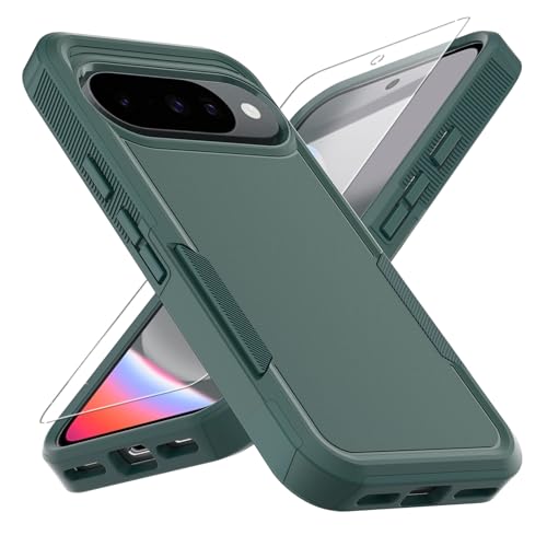 yuanming for Pixel 10 Case, [Military Grade Drop Tested] with HD Screen Protector, Dual Layer Protective Heavy Duty Cell Phone Cover Non-Slip Shockproof Rugged Case for Google Pixel 10 (Dark Green) - Image 1