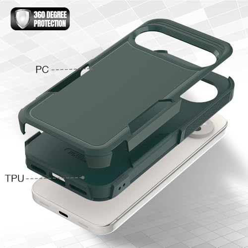 yuanming for Pixel 10 Case, [Military Grade Drop Tested] with HD Screen Protector, Dual Layer Protective Heavy Duty Cell Phone Cover Non-Slip Shockproof Rugged Case for Google Pixel 10 (Dark Green) - Image 5