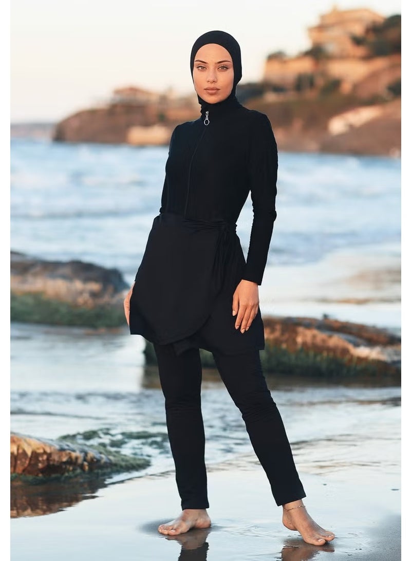 Remsa Swimsuit Pool Sea Tieable Lycra Skirt Pareo Black RP005 Remsa Swimsuit - Image 2