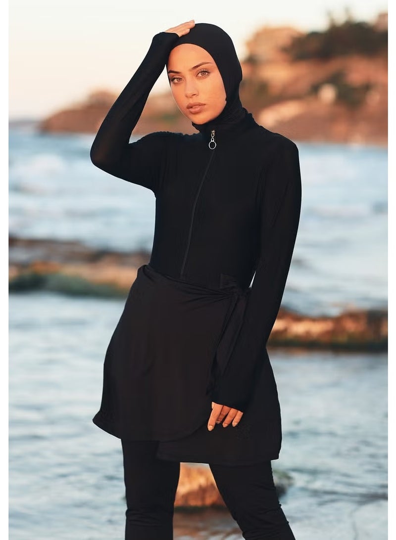 Remsa Swimsuit Pool Sea Tieable Lycra Skirt Pareo Black RP005 Remsa Swimsuit - Image 3