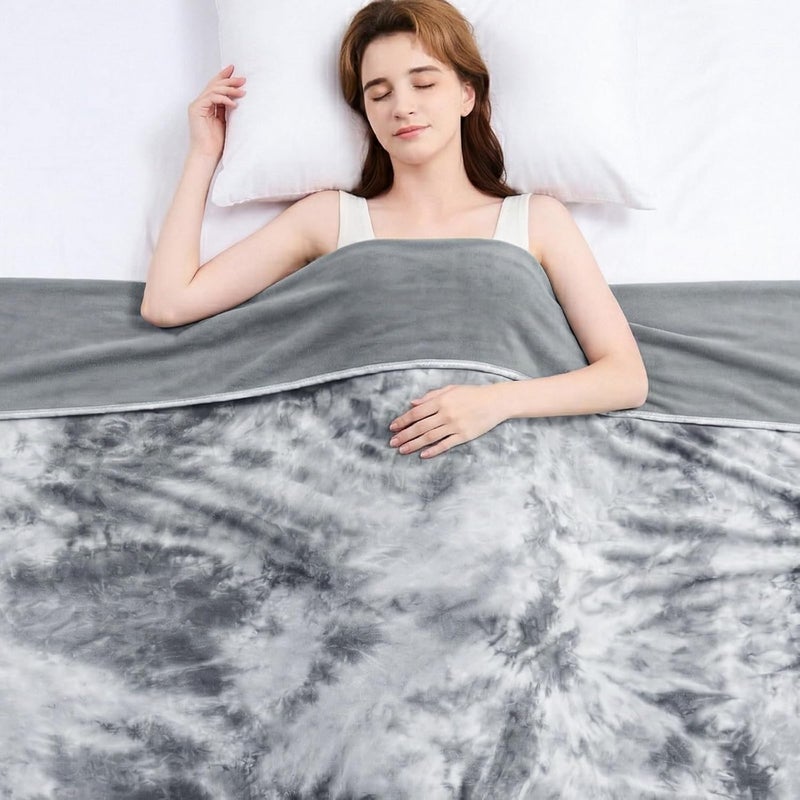 Topcee Cooling Blanket for Night Sweats Decorative Tie Dye，Absorbs Heat to Keep Cool on Warm Nights, Q-Max 0.5 Cooling Blankets for Hot Sleepers, Ultra-Cool Lightweight Blanket for Bed(Queen Size) - Image 1