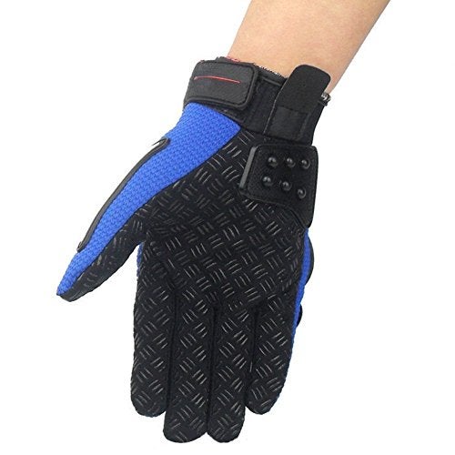 TINTON LIFE® Metal Protective Motorcycle Gloves Full Finger Gloves Summer Motorbike Gloves, Blue Medium - Image 4