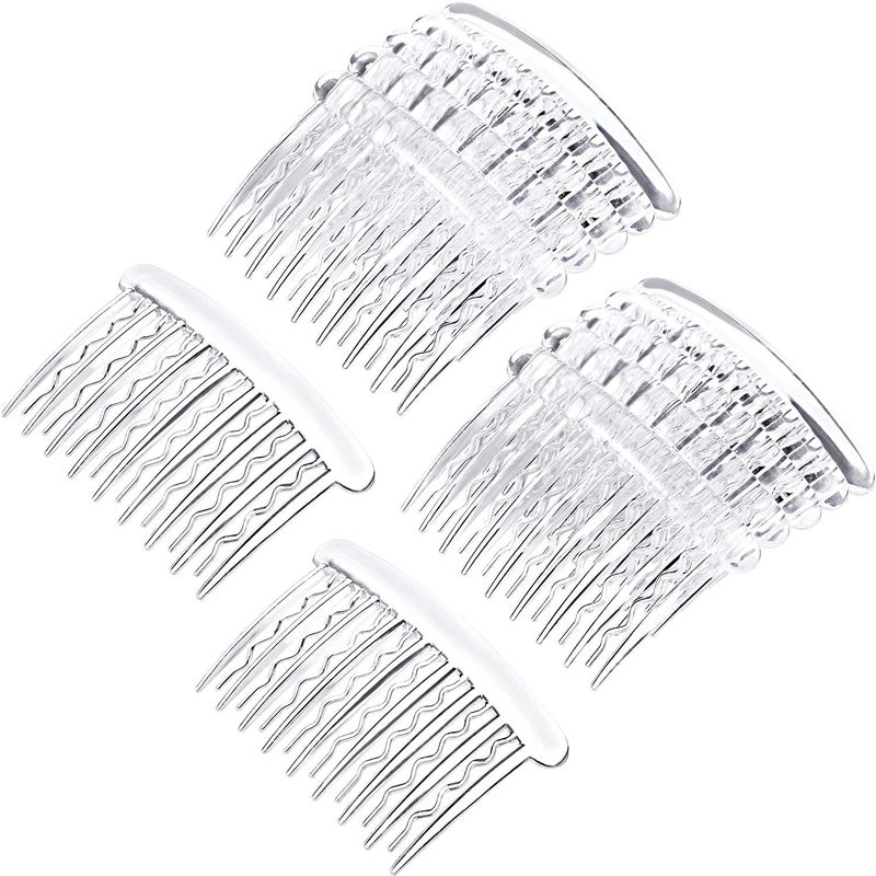 Gejoy 12 Pieces Plastic Teeth Hair Combs Tortoise Side Comb Hair Accessories(Transparent) - Image 1