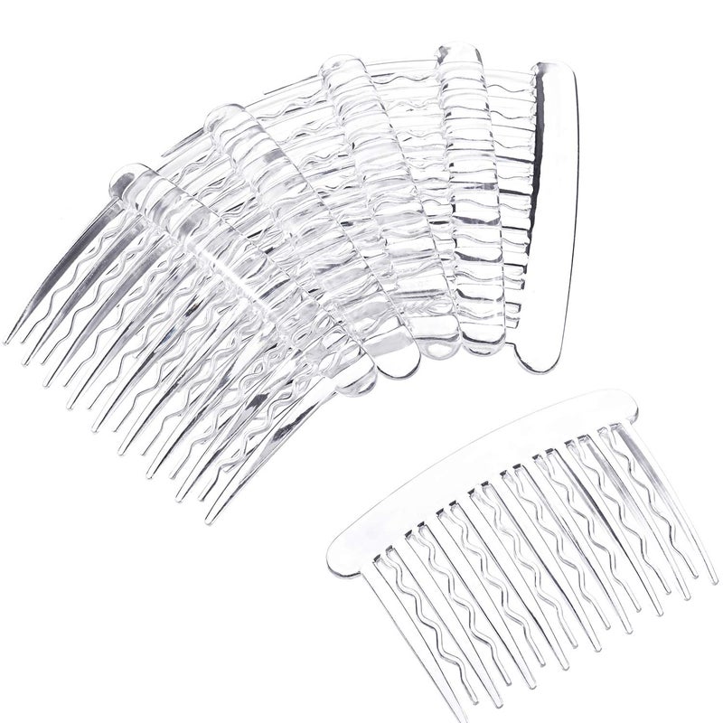 Gejoy 12 Pieces Plastic Teeth Hair Combs Tortoise Side Comb Hair Accessories(Transparent) - Image 2