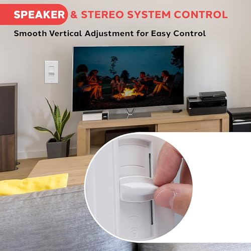 Pyle Home In Wall Speaker Volume Control- Home Audio Smart Speakers Stereo Controller Selector Switch Pod Box- Vertical Sliding Control, Home Theater Indoor/Outdoor Remote Speakers, WHITE/BLUE- PVC2 - Image 4