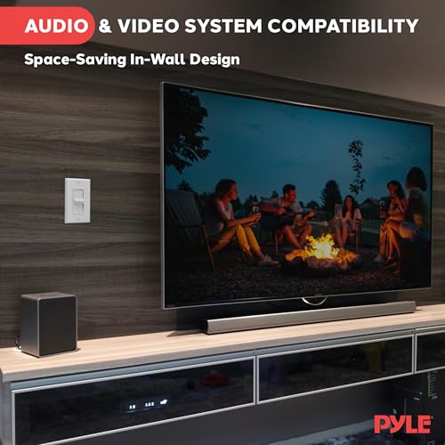 Pyle Home In Wall Speaker Volume Control- Home Audio Smart Speakers Stereo Controller Selector Switch Pod Box- Vertical Sliding Control, Home Theater Indoor/Outdoor Remote Speakers, WHITE/BLUE- PVC2 - Image 2