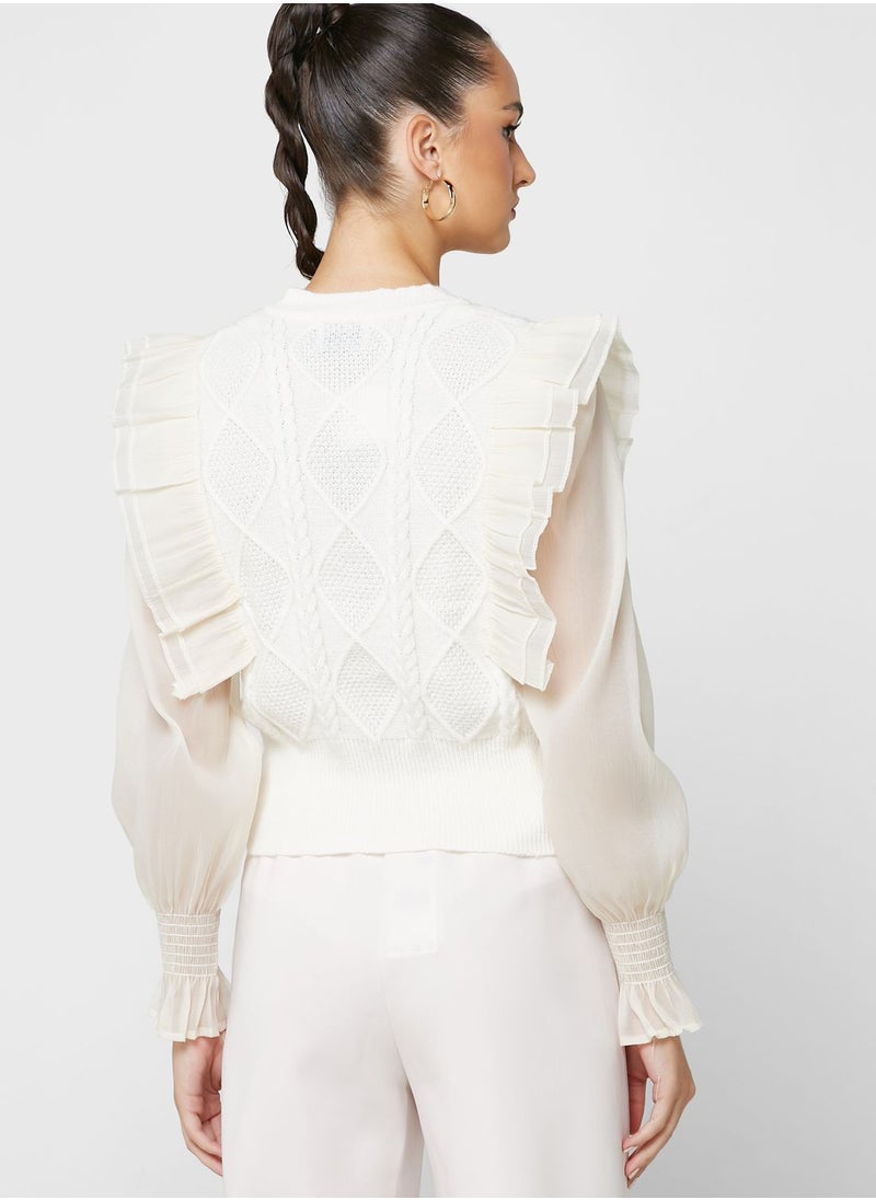 ELLA - Ruffle Detail Cardigan - Image 1