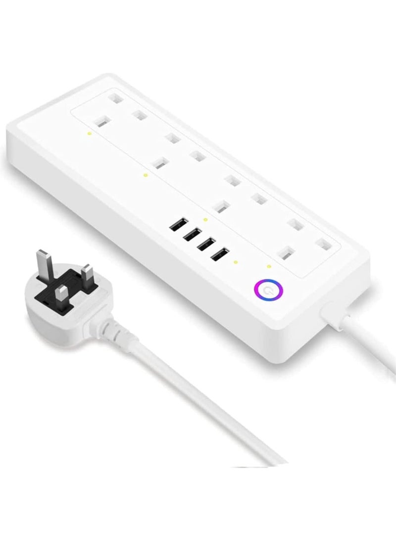 نيو كلاسيك مقبس حماية من زيادة التيار وتوصيل طاقة واي فاي مع أليكسا وجوجل هوم وIFTTT، قابس واي فاي مع التحكم بـ 4 منافذ كهربائية - Image 1