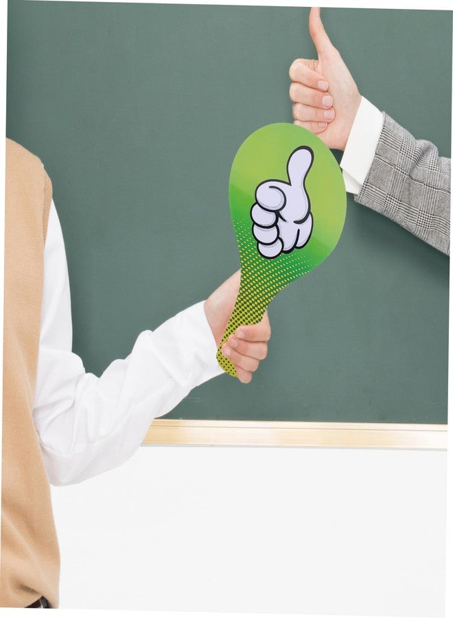 SHINEOFI Thumbs Up Thumbs Down Paddles Yes No Paddles Signs Green Red True False Paddles Answer Paddles for Classroom Voting Teacher Classroom Event Supplies - Image 5