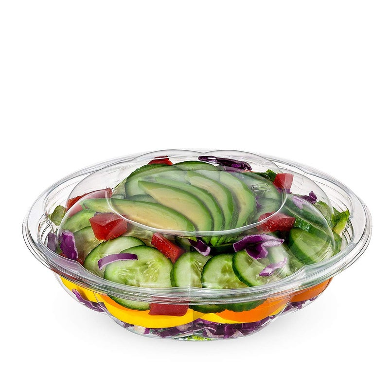 Comfy Package 18 oz  50 Count Clear Plastic Salad Bowls with Lids Disposable Salad Containers  Perfect for Takeout Salads and Meal Prep