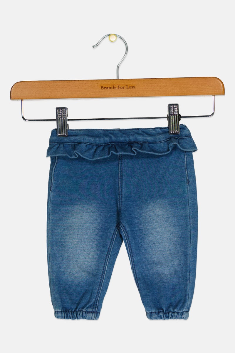 NAME IT Toddlers Girl Solid Jogger Pants, Blue - Image 1