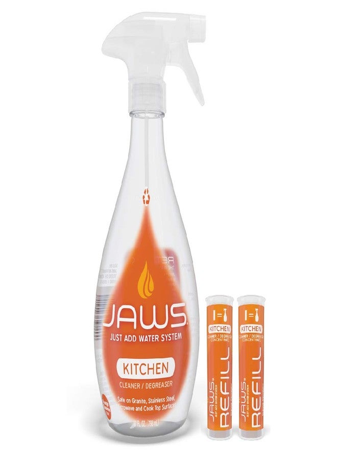 JAWS Cleaner Multi-Surface Kitchen Cleaner Bottle and 2 Refill Pods. Refillable Cleaning Supplies. - Image 1