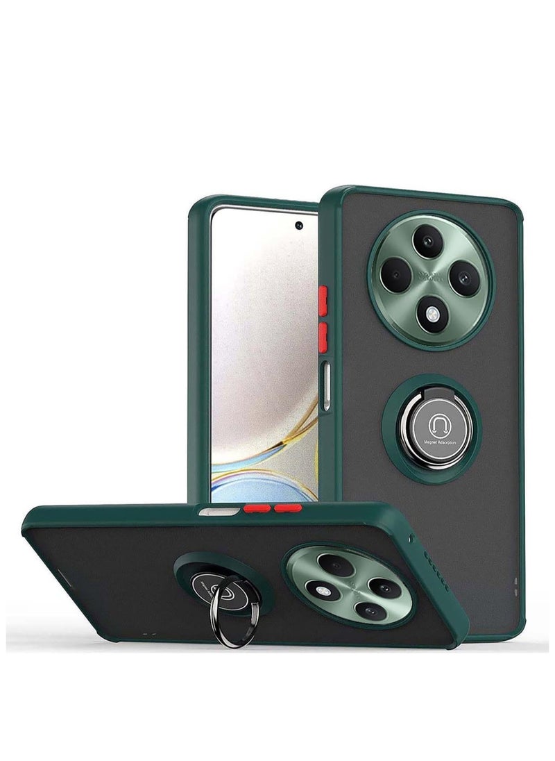 BORTONY - Xiaomi Redmi 14C Rotational Metal Ring Grip Shockproof Matte Finish Kickstand Cover Magnetic Car Mount Holder Hard Back TPU Bumper Protection Case for Xiaomi Redmi 14C - Image 1