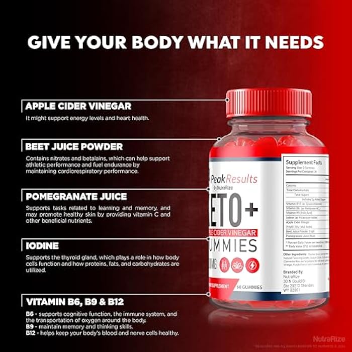 NutraRize Peak Results Keto Gummies for Weight Loss, Official Keto+ACV Gummy, All-Natural Apple Cider Vinegar 100MG, Premium ACV Formula to Support Digestion, PeakResults Review (60 Gummies) - Image 5