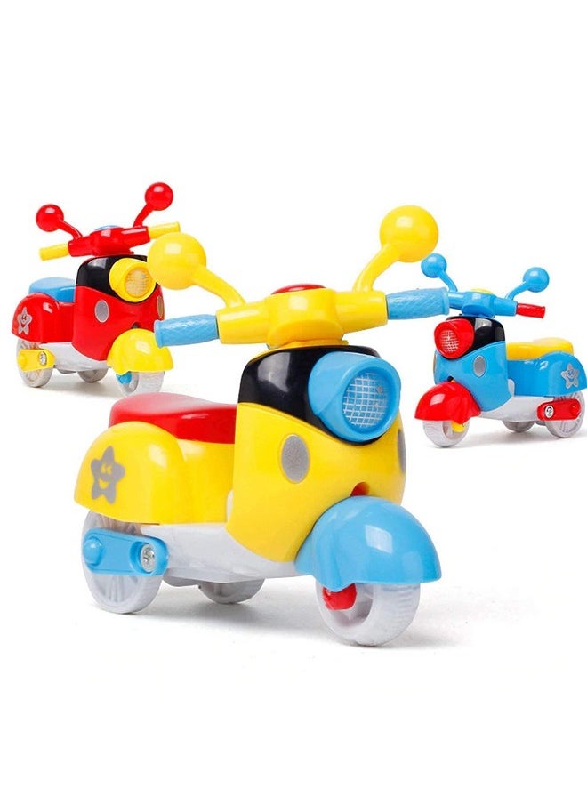 Kiti Kits - KITI KITS Toddlers Baby Boys Girls Model Toys Steering Wheel Car Toy, Mini Toy Pull Back (Random Color) (AUTO Rickshaw & Scooter) - Image 1