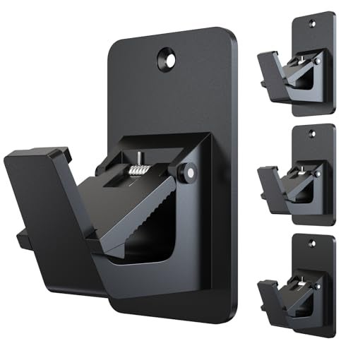 BMONATY Adhesive No Drill Curtain Rod Brackets Heavy Duty 30LB Holders for Bathroom Bedroom Kitchen Universal DamageFree Window Rod Hooks with NailFree Installation 4PC Black - Image 1