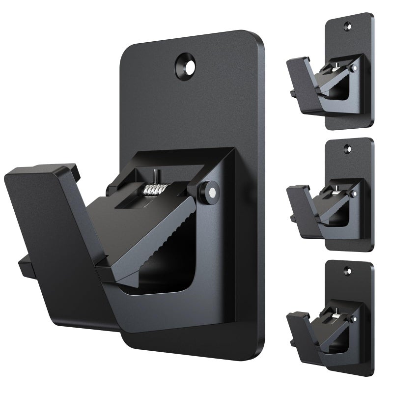 BMONATY Adhesive No Drill Curtain Rod Brackets Heavy Duty 30LB Holders for Bathroom Bedroom Kitchen Universal DamageFree Window Rod Hooks with NailFree Installation 4PC Black - Image 2