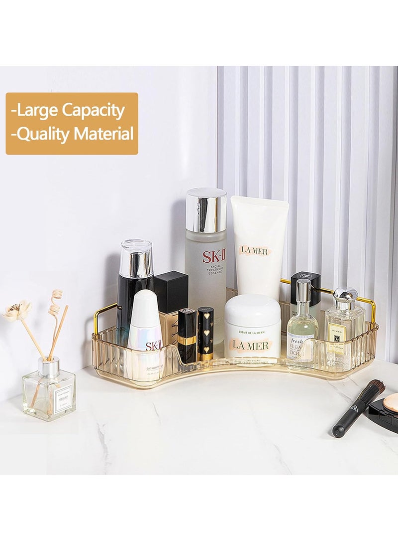 Sharpdo 90° Corner Bathroom Counter Organizer,Vanity Trays for Skincare Makeup Storage Shelf,Perfume and Cosmetic Dresser Organizer,Countertop,Kitchen Spice Rack - Image 2