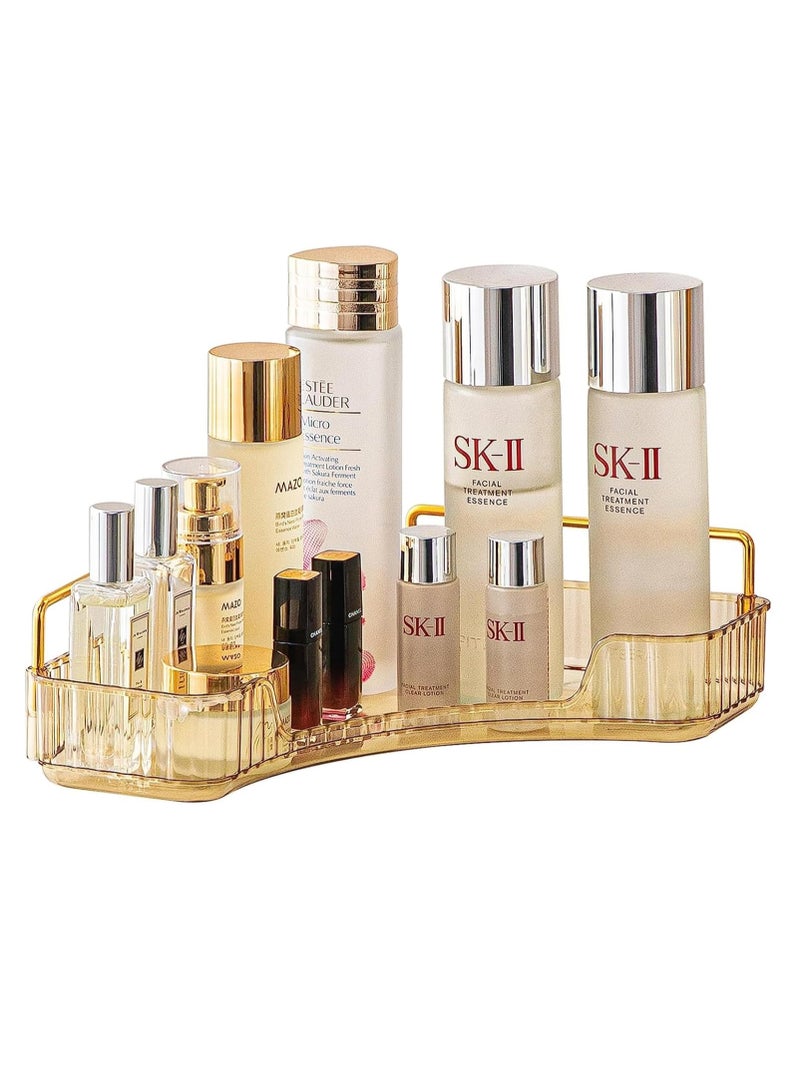 Sharpdo 90° Corner Bathroom Counter Organizer,Vanity Trays for Skincare Makeup Storage Shelf,Perfume and Cosmetic Dresser Organizer,Countertop,Kitchen Spice Rack - Image 1