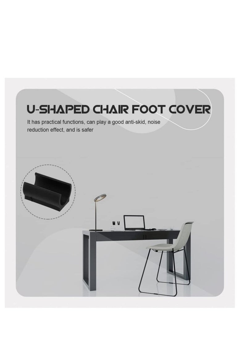 Rectangle Plastic Furniture Feet, Plastic Chair Foot U Shaped Floor Glides Tubing Caps Cover, 50Pcs Rectangle Chair Legs Tips Caps for Metal Chairs Furniture Leg, (25mm Black)