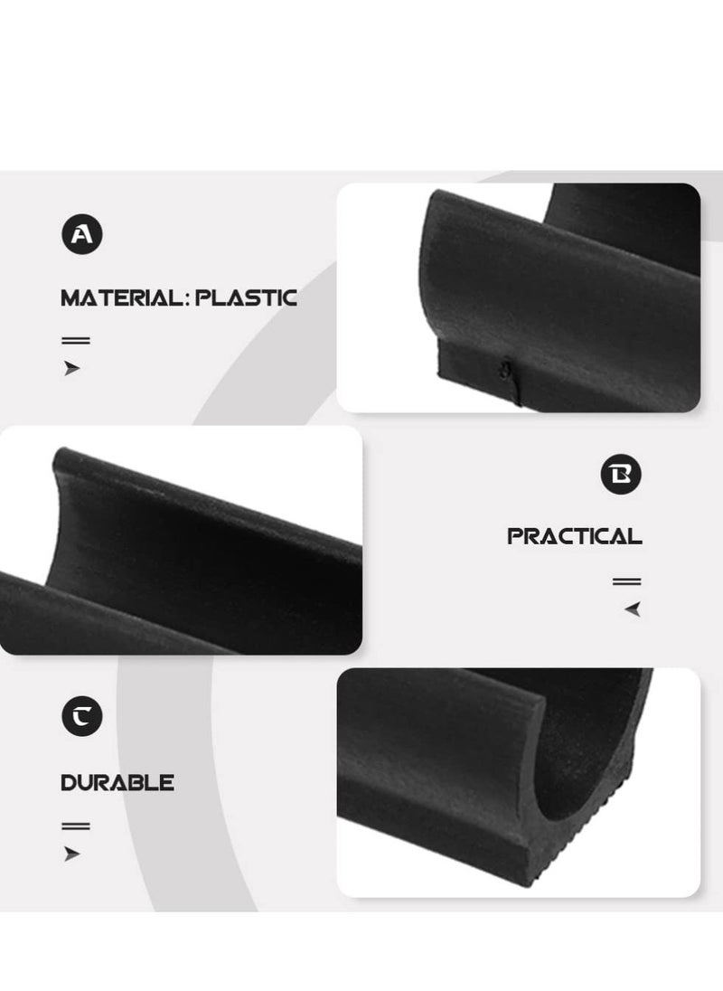Rectangle Plastic Furniture Feet, Plastic Chair Foot U Shaped Floor Glides Tubing Caps Cover, 50Pcs Rectangle Chair Legs Tips Caps for Metal Chairs Furniture Leg, (25mm Black)