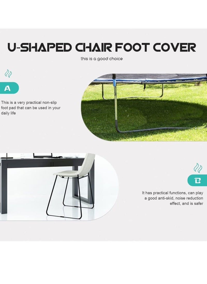 Rectangle Plastic Furniture Feet, Plastic Chair Foot U Shaped Floor Glides Tubing Caps Cover, 50Pcs Rectangle Chair Legs Tips Caps for Metal Chairs Furniture Leg, (25mm Black)